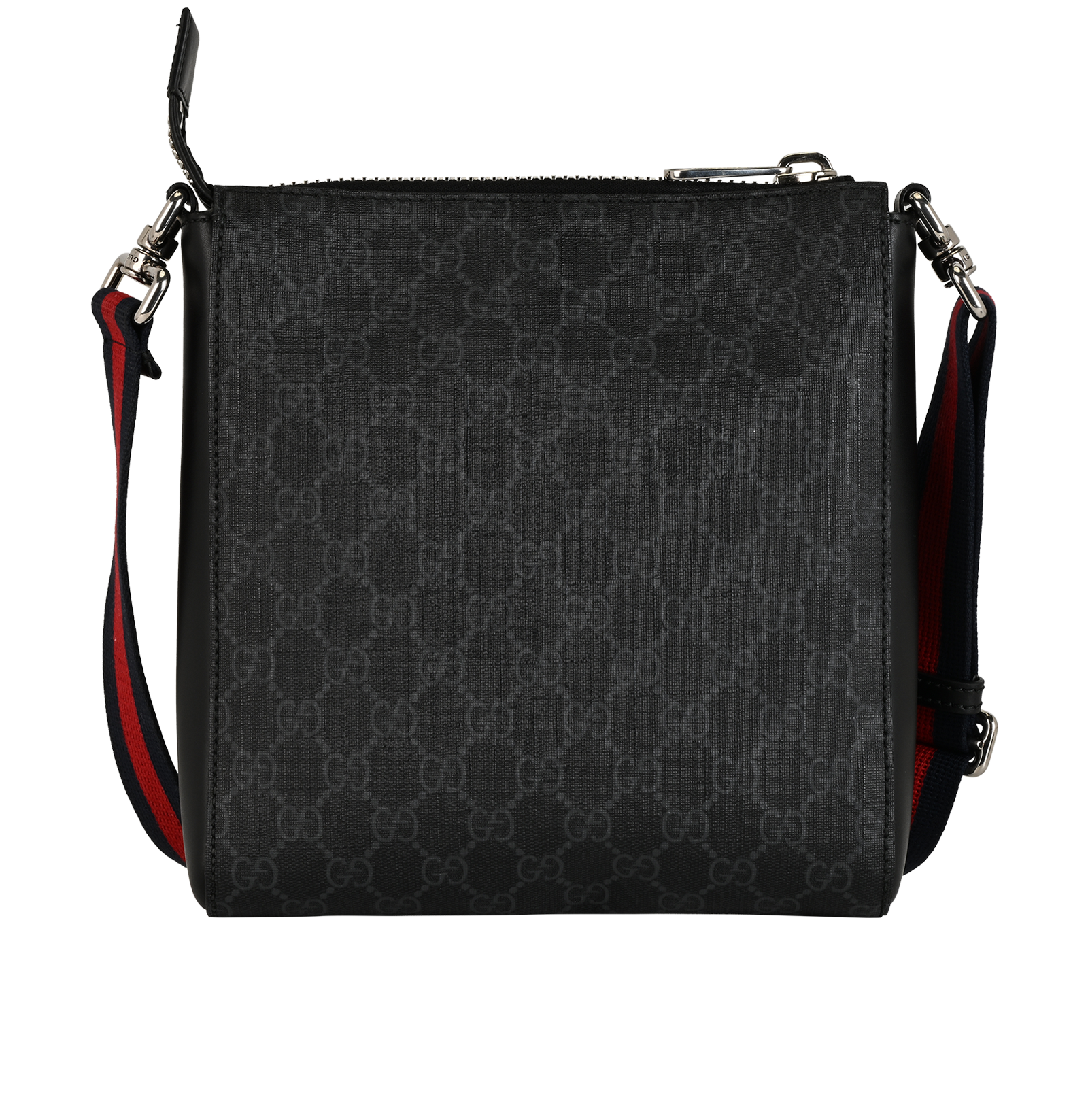 GG Messenger Bag, &pound;520, Handbags, Black, Canvas/Leather, Back view